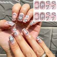 Load image into Gallery viewer, 24pcs stiletto nails Black color with design